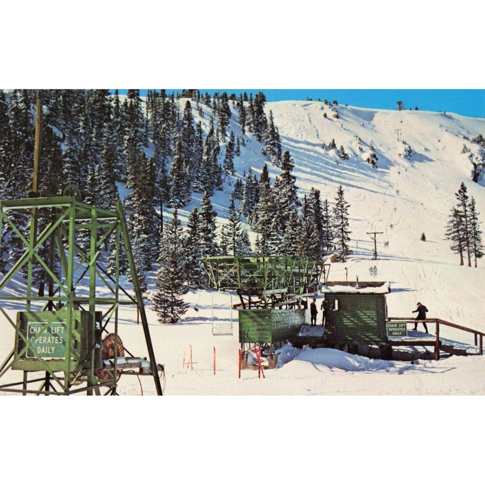 Vintage Berthoud Pass Colorado Ski Country Chair Lift Postcard P-217 C26124